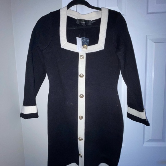 NY&CO Black/White Bodycon Mini Sweater Dress, WM, Never Worn, With Tags - Picture 2 of 3